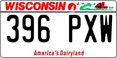 WI license plate 396PXW