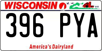 WI license plate 396PYA