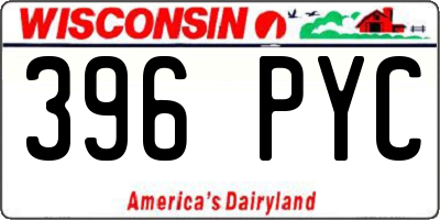 WI license plate 396PYC