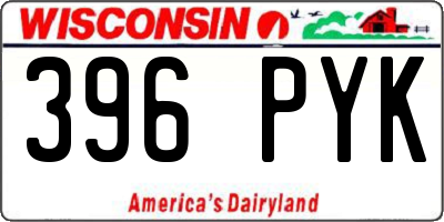 WI license plate 396PYK