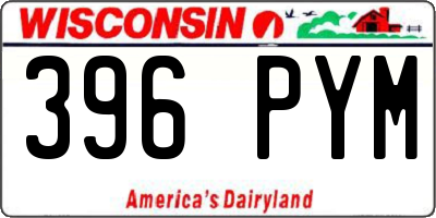 WI license plate 396PYM