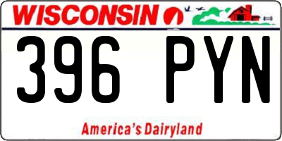 WI license plate 396PYN
