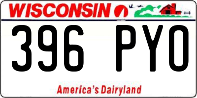 WI license plate 396PYO