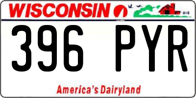 WI license plate 396PYR