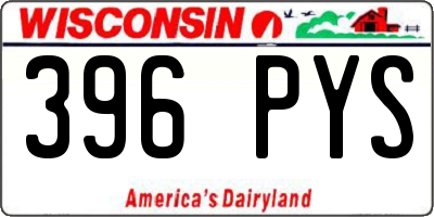 WI license plate 396PYS