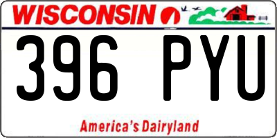 WI license plate 396PYU
