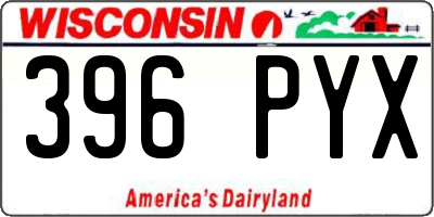 WI license plate 396PYX