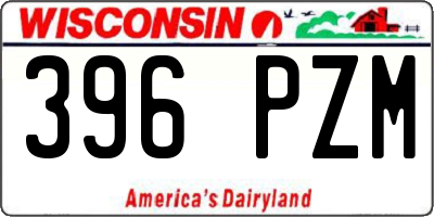 WI license plate 396PZM