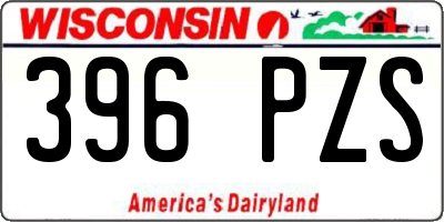 WI license plate 396PZS