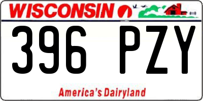 WI license plate 396PZY