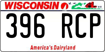 WI license plate 396RCP