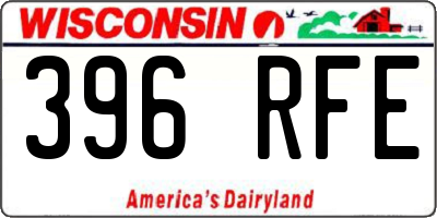 WI license plate 396RFE