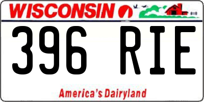 WI license plate 396RIE