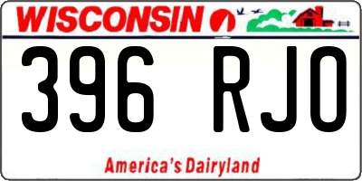 WI license plate 396RJO