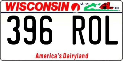 WI license plate 396ROL