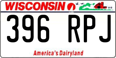 WI license plate 396RPJ