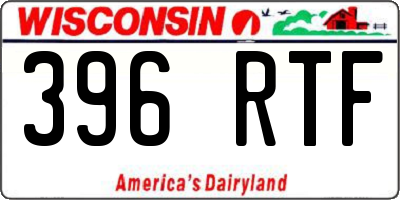 WI license plate 396RTF