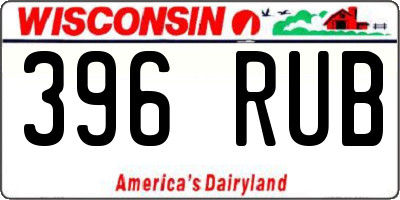 WI license plate 396RUB