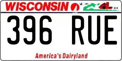 WI license plate 396RUE