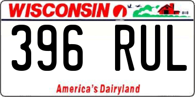 WI license plate 396RUL