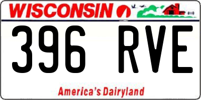 WI license plate 396RVE