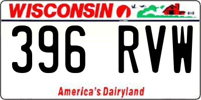 WI license plate 396RVW