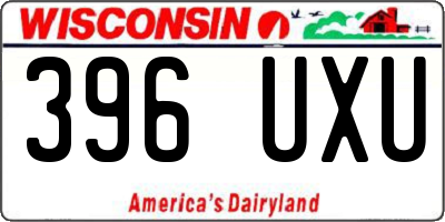 WI license plate 396UXU