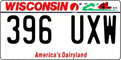 WI license plate 396UXW