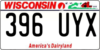 WI license plate 396UYX