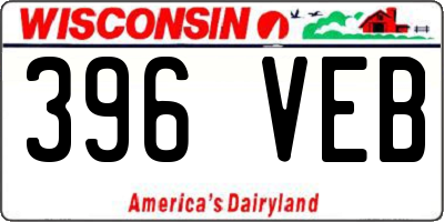 WI license plate 396VEB