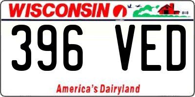 WI license plate 396VED