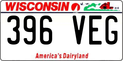 WI license plate 396VEG