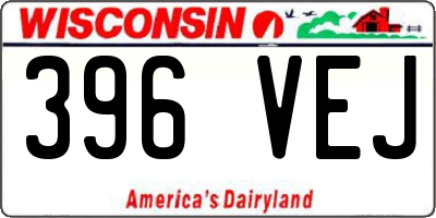 WI license plate 396VEJ