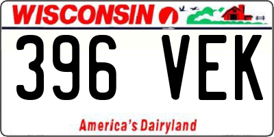 WI license plate 396VEK