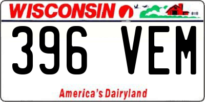 WI license plate 396VEM