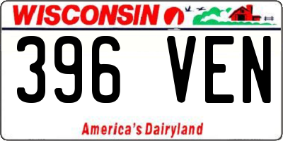 WI license plate 396VEN