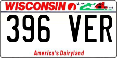WI license plate 396VER