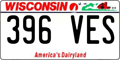 WI license plate 396VES
