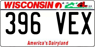 WI license plate 396VEX
