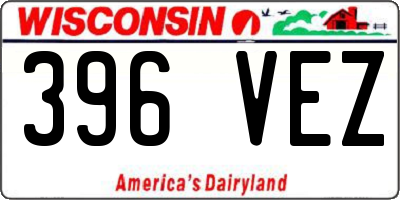 WI license plate 396VEZ