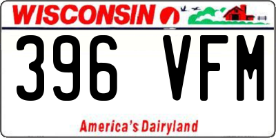 WI license plate 396VFM