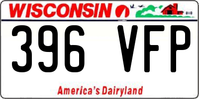 WI license plate 396VFP