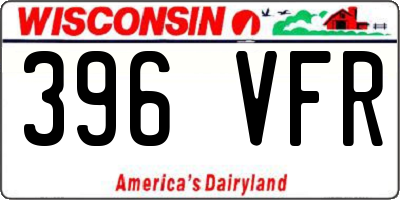 WI license plate 396VFR