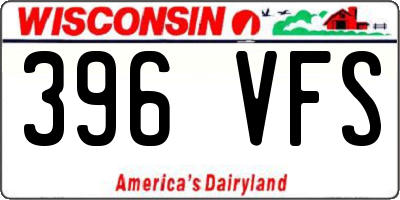 WI license plate 396VFS
