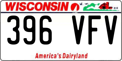 WI license plate 396VFV