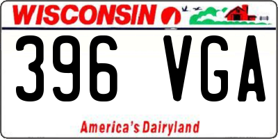 WI license plate 396VGA