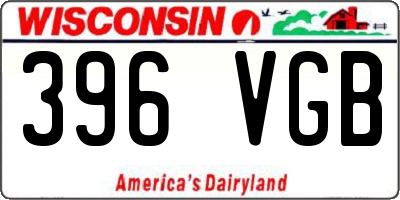 WI license plate 396VGB