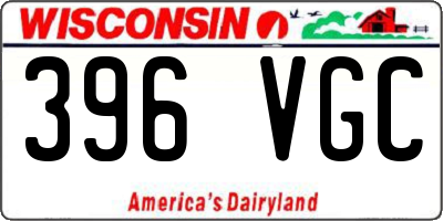 WI license plate 396VGC