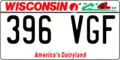 WI license plate 396VGF