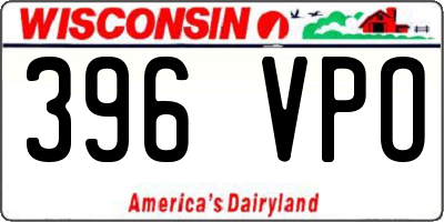 WI license plate 396VPO